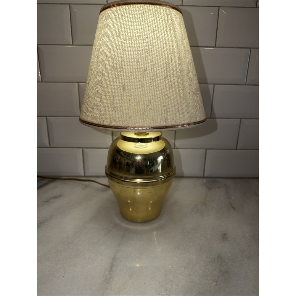 Adorable Mini Brass Urn Style Bedside/desk/table Lamp With Cream Shade AS0002‎